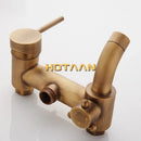 Antique brass concealed wall mounted shower faucet with handheld spray