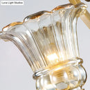 Antique brass crystal drop wall sconce bedroom led light
