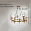 Antique brass crystal glass wall light for bedroom and bath
