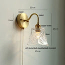 Antique brass crystal led wall sconce bedroom pull chain light