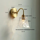 Antique brass crystal led wall sconce bedroom pull chain light
