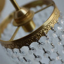 Antique brass crystal led wall sconce bedroom pull chain light