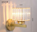Antique brass & dark bronze crystal led wall lamp living room sconce