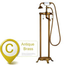 Antique brass dual ceramic handle freestanding tub faucet bathroom