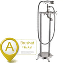 Antique brass dual ceramic handle freestanding tub faucet bathroom