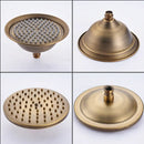 Antique brass dual handle shower faucet set with shelf bathroom