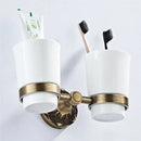 Antique brass floral hardware set bathroom double tier towel rack