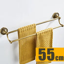 Antique brass floral hardware set bathroom double tier towel rack