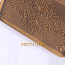 Antique brass floral toilet paper holder with phone rack bathroom