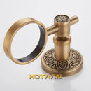 Antique brass floral towel ring soap dispenser holder bathroom accessory
