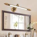Antique brass floral vanity wall lamp with warm white light bathroom