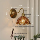 Antique brass glass clover wall sconce dining room light fixture