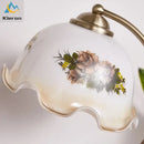 Antique brass glass flower led desk lamp bedroom table light