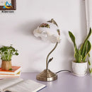 Antique brass glass flower led desk lamp bedroom table light