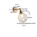 Antique brass glass rotate copper wall sconce bedroom pull chain light