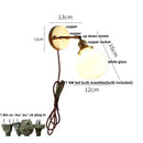 Antique brass glass rotate copper wall sconce bedroom pull chain light