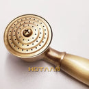 Antique brass handheld shower head bathroom circular spray face
