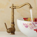 Antique brass ornate decorbites basin sink faucet bathroom mixer tap