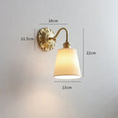 Antique brass pink rose frosted glass wall lamp bedroom sconce