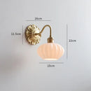 Antique brass ribbed glass wall lights bedroom ceramic led wall