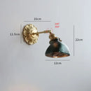 Antique brass ribbed glass wall lights bedroom ceramic led wall