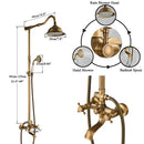 Antique brass shower set with ceramic hand sprayer bathroom fixture