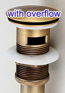 Antique brass sink drain with white rubber seal – bathroom waste