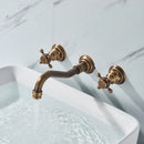 Antique brass wall mounted black basin faucet bathroom mixer