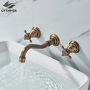 DecorBites™ Black Basin Faucet: Wall Mounted Hot/Cold Water Mixer for Bathroom Sink