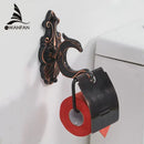 Antique bronze and black toilet paper holder bathroom shelf