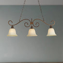 DecorBites™ White Glass Bell Pendant Light - Classic Island Lighting with 3 Lights for Dining Room