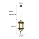 Antique bronze black outdoor hanging pendant light walkway lantern
