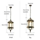 Antique bronze black outdoor hanging pendant light walkway lantern