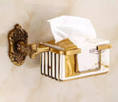 DecorBites™ Bronze Carved Bath Accessories Set: Shelf, Towel Rack, Paper Holder, Toilet Brush Holder
