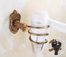 DecorBites™ Bronze Carved Bath Accessories Set: Shelf, Towel Rack, Paper Holder, Toilet Brush Holder