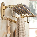 Antique bronze carved bath accessories set bathroom wall rack