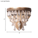Antique bronze countryside crystal teardrop wall sconce bedroom light