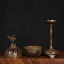 Antique bronze crane incense burner living room decor piece