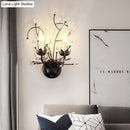 Antique bronze crystal accents wall light living room e12 e14