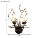 Antique bronze crystal accents wall light living room e12 e14