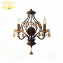 Antique bronze crystal candle wall lamp for living room bedroom