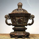 Antique bronze dragon incense burner set living room decor