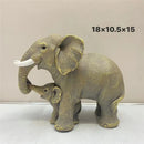 Antique bronze elephant family figurine living room ornament