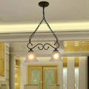 Antique bronze flared frosted glass pendant light dining room