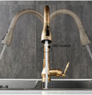 Antique Bronze Kitchen Faucet Pull Out