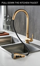 Antique Bronze Kitchen Faucet Pull Out