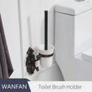 Antique bronze ornate ceramic toilet brush holder bathroom set