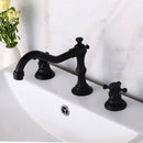 Antique chrome & black dual handle basin faucet bathroom curved spout