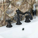 Antique chrome & black dual handle basin faucet bathroom curved spout