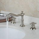 Antique chrome & black dual handle basin faucet bathroom curved spout